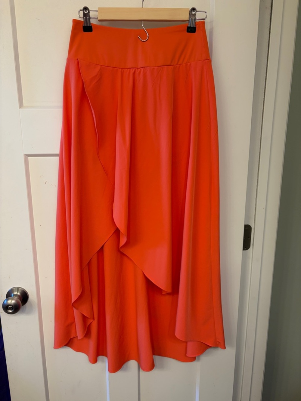 Halara Coral Orange Layered High-Low Skirt